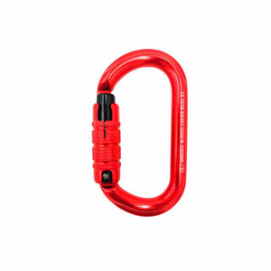 ELC Oval Black 25Kn Triple Lock Aluminum Carabiner- Red