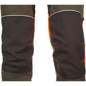 SIP Protection Protection Samourai Chainsaw Pants Khaki/Hi-Vis Orange/Black Closeup Knee