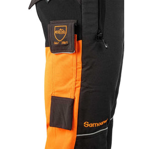 SIP Protection Samourai Chainsaw Pants Grey/Hi-Vis Orange/Black Closeup Pockets