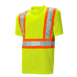 Wasip Short Sleeve Traffic T-Shirt Yellow Front