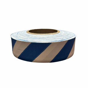 Presco Polar Glo Premium Flagging Tape White with Blue Stripes