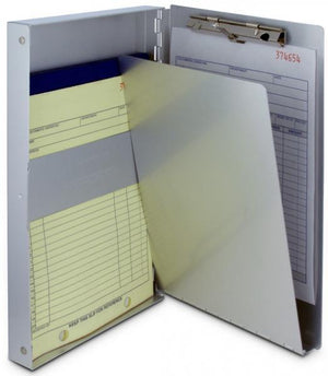 The snapak clipboard, opened to reveal forms and documents